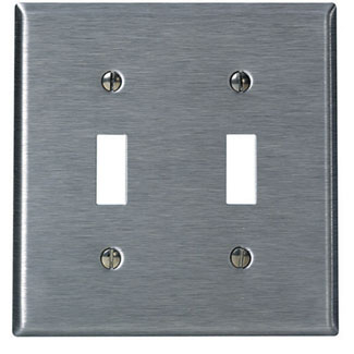 Product image for Wallplate oversized 2-gang 1-toggle switch 302SS