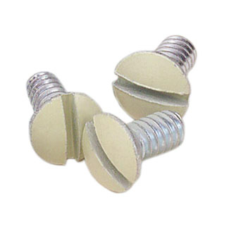 Product image for Screw replacement oval head milled slot 7/8" 6-32 SS ivory