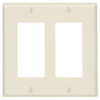 Product image for Wallplate Decora/gfci device mount 2-gang almond