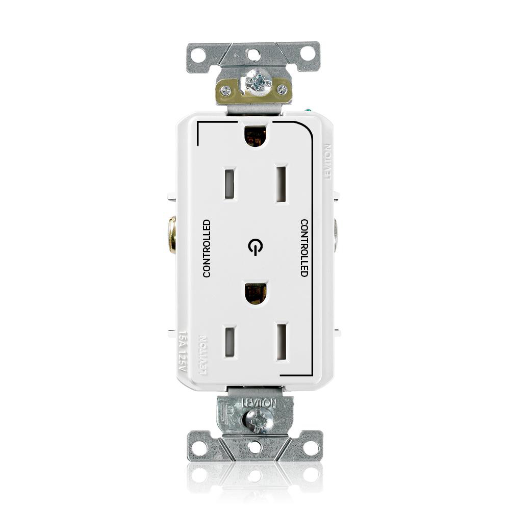 Product image for Marked "Controlled" Tamper-Resistant Duplex Receptacle