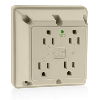 Product image for Receptacle four-in-one 3-wire grounding 15A 125V ivory