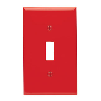 Product image for Wallplate standard 1-gang 1-toggle thermoplastic red