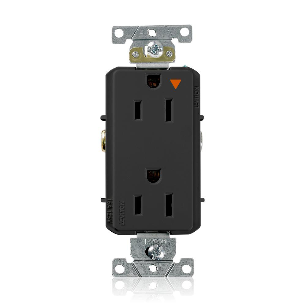 Product image for 15 Amp Decora Plus Isolated Ground Duplex Receptacle/Outlet, Industrial Grade,
