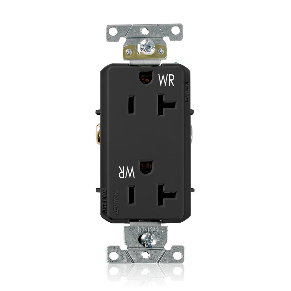 Product image for Weather-Resistant Decora Plus Receptacle, 20 Amp, 125 Volt