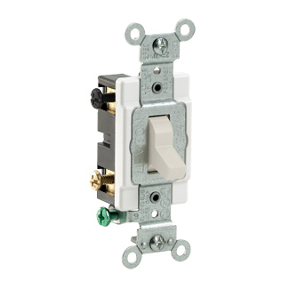 Product image for Switch toggle commercial AC quiet 4-way 120/277V 20AMP light almond