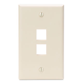 Product image for Wall plate 1G 2port plastic lt almond quickport