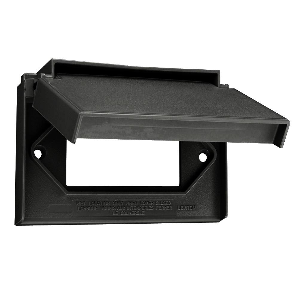 Product image for 1-Gang Weatherproof Wallplate, Standard Size, Thermoplastic Nylon, Black