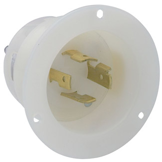 Product image for Receptacle flanged inlet 3P4W 125/250V 20A white