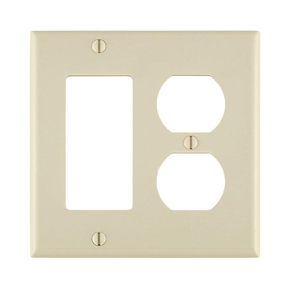 Product image for Wallplate combination 2G 1 Decora 1duplex lt alm
