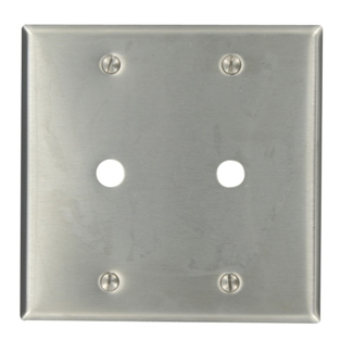 Product image for Wallplate standard 2-gang 1-telephone/cable 302SS