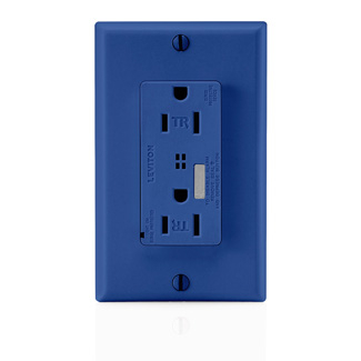 Product image for Receptacle duplex surge protective tamper-resistance 15A 125V blue