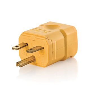 Product image for Plug straight 2P3W 250V 15A yellow