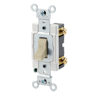 Product image for Switch toggle commercial AC quiet 1-pole 120/277V 20AMP ivory