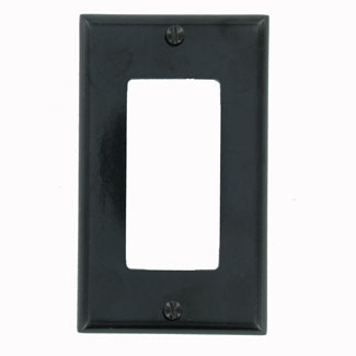 LEVITON 80401-E COVER DECORA 1-GANG BLACK PLASTIC SWITCH OR RECEPTACLE WALLPLATE