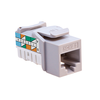 Product image for Connector snap-in jack T568A wire grey