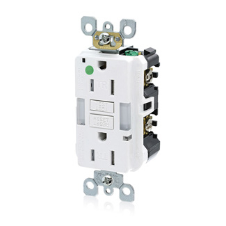 Product image for Receptacle GFCI hospital grade LED guide light 15A 125V white