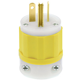 Product image for Plug straight 2P 3W 250V 20AMP yellow-white