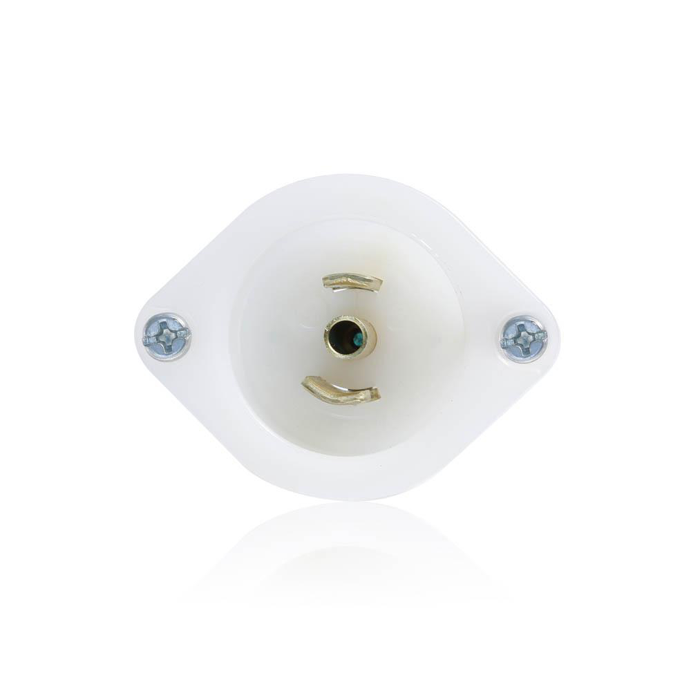 Product image for Receptacle locking flanged inlet 2P 3W 125V 15AMP white