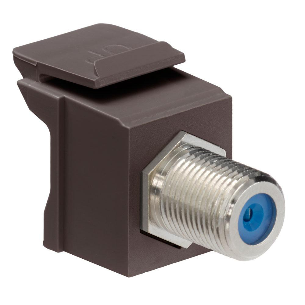 Product image for LEVITON 41084-FBF MODULE FEMALE- FEMALE QUICKPORT BROWN SNAPIN W/ F-CONN