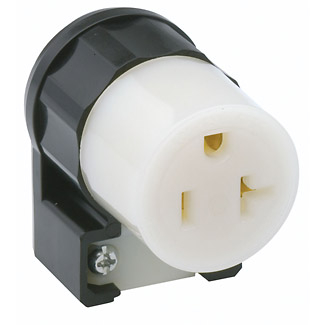 Product image for Connector angle 2P 3W 125V 20AMP black-white