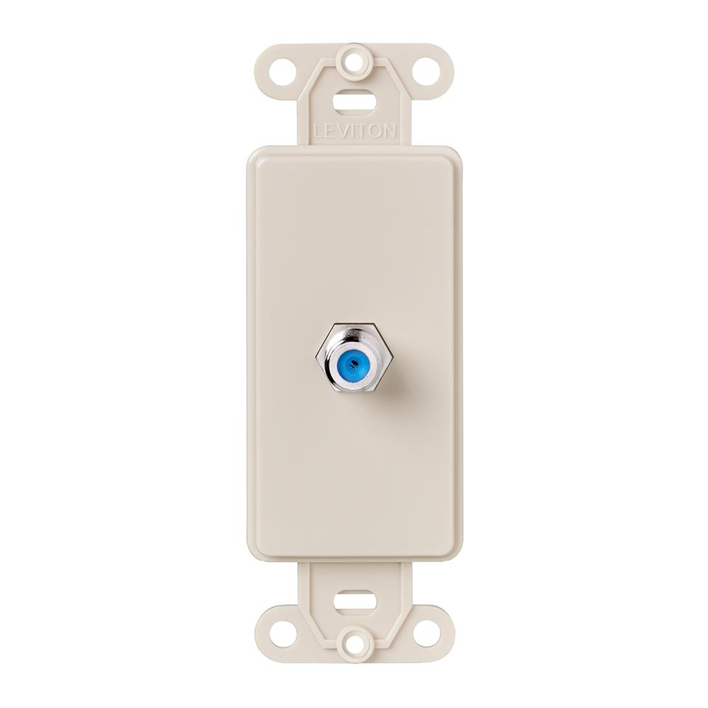 Product image for Wall jack F-connector single light almond