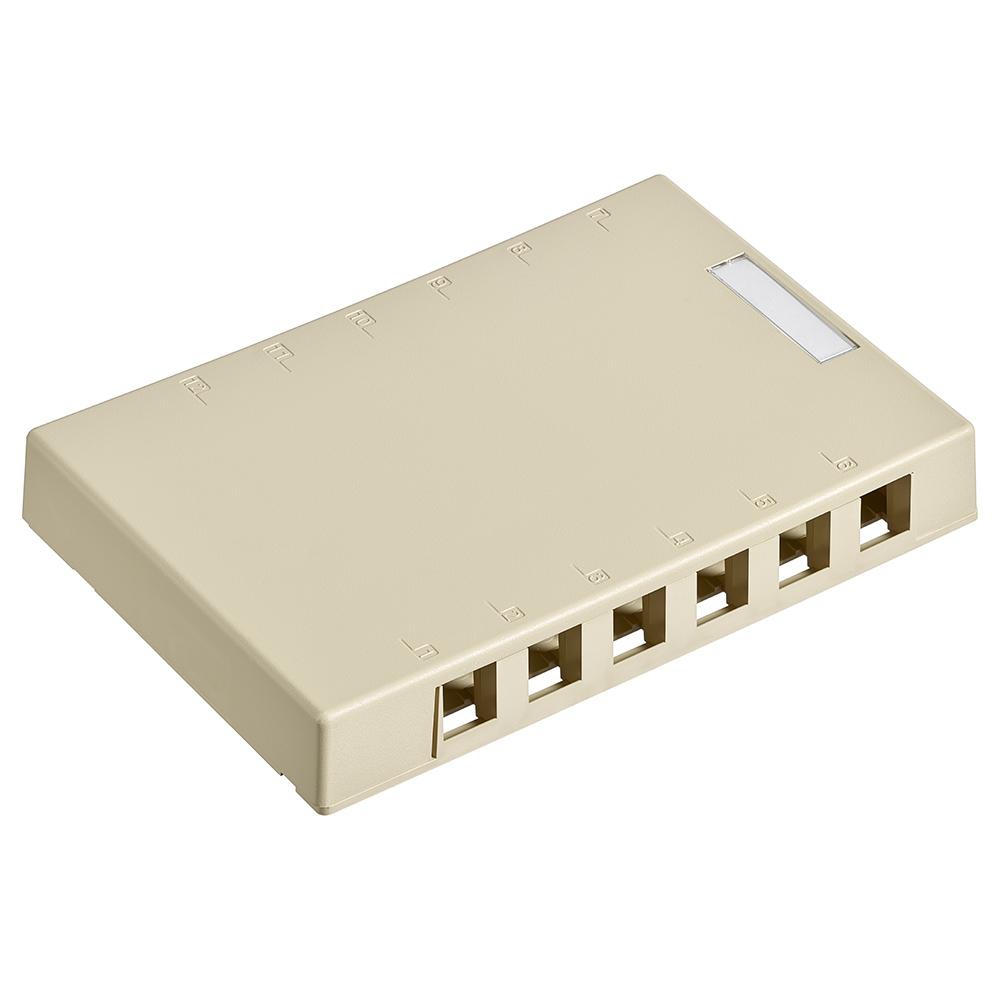 Product image for Box surface-mount 12-port plastic ivory