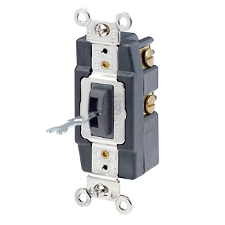 Product image for 20 Amp Toggle Switch, Locking, Single-Pole, Quiet Switch, Extra Heavy Duty Spec