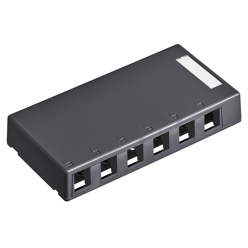 Product image for Housing surface mount plst 6 port blk quickport