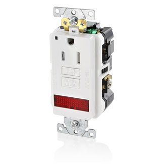 Product image for Receptacle GFCI industrial grade LED pilot light 15A 125V black