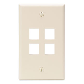 Product image for Wall plate 1G 4port plastic lt almond quickport