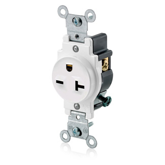 Product image for Receptacle straight 2P3W 250V 20A white