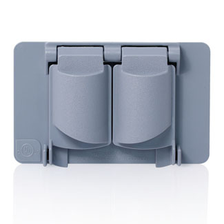 Product image for 1-Gang Weatherproof Cover, Polycarbonate, Gray