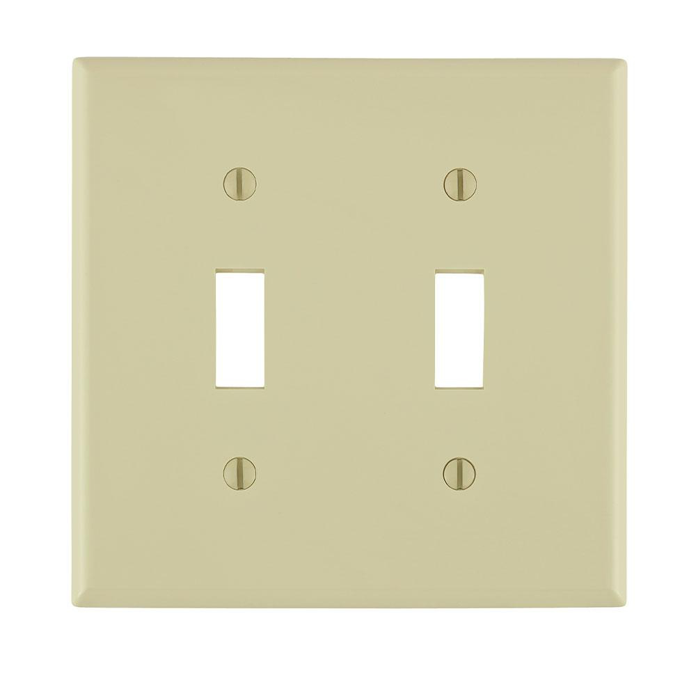 Product image for Cover plate 2 toggle switch 2 gang ivory