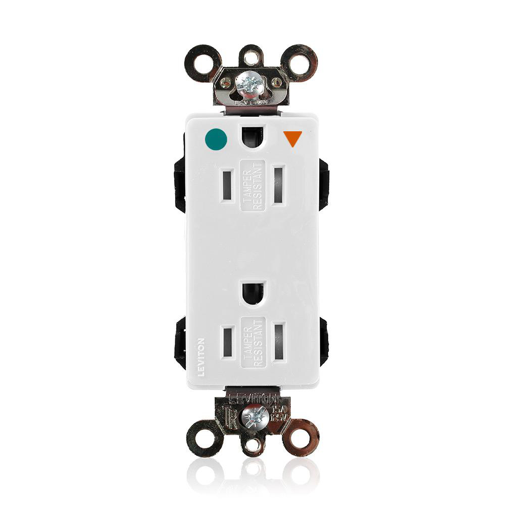 Product image for Receptacle duplex isolated ground tamper-resistance 1/2HP 15A 125V white