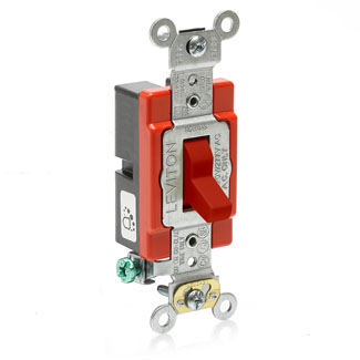 Product image for Switch toggle antimicrobial 1-pole 20A 277V red