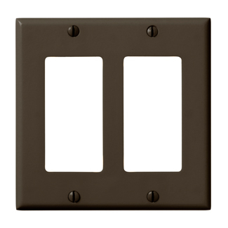 Product image for Wallplate Decora/gfci device mount 2-gang brown