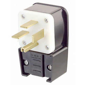 Product image for Plug ind grade str nylon 3P4W 250V 50A blk