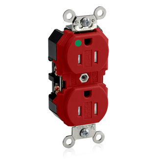Product image for Receptacle duplex tamper-resistant 15A 125V red