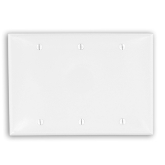 Product image for Wallplate standard 3-gang no device blank thermoplastic white