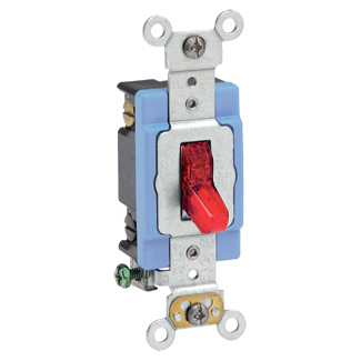 Product image for Switch toggle 2-pole pilot light 15A 120V red