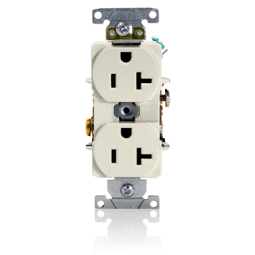 Product image for Receptacle straight 2P3W 125V 20A light almond