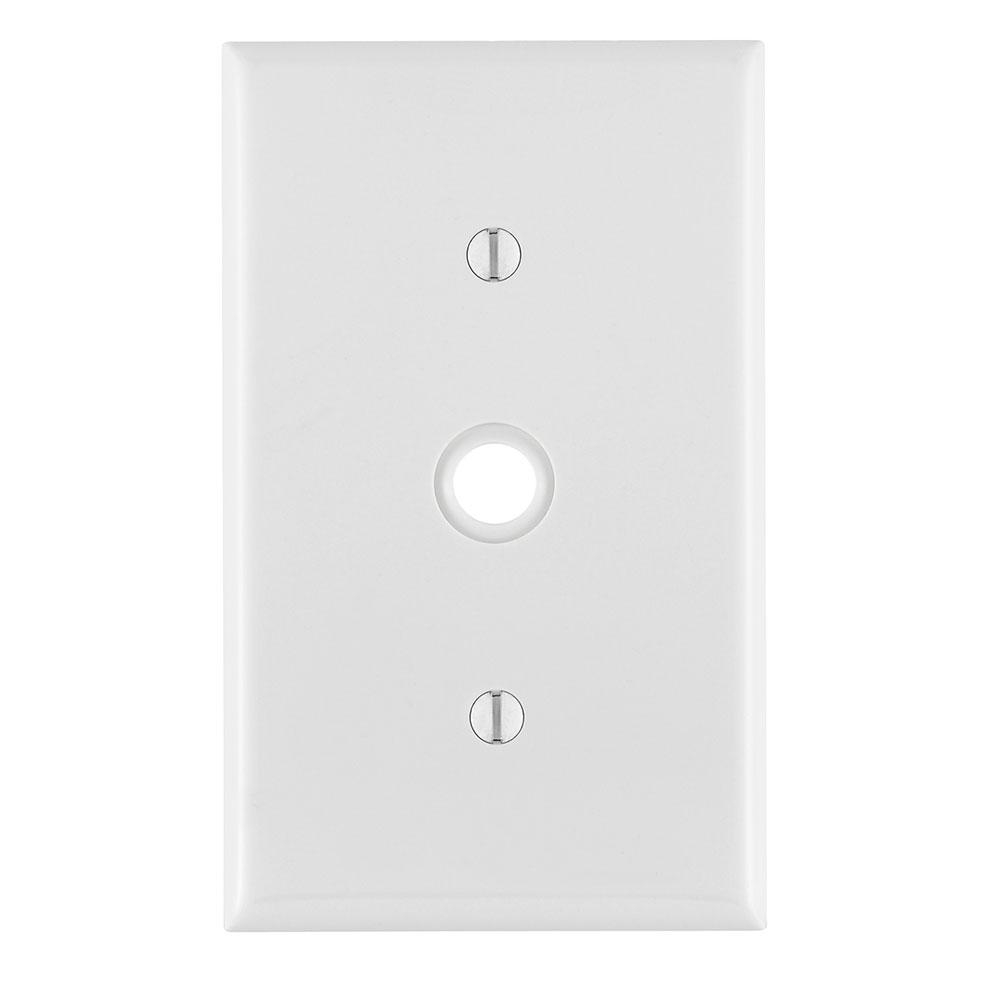 Product image for Cover plate tel/cable 1 gang hole 0.625" whi