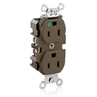 Product image for Receptacle 5-15R duplex hosp 2P 15A 125V bro