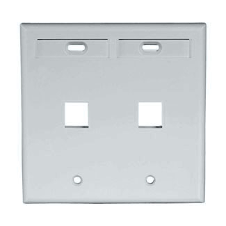 Product image for Plate wall standard 2-gang 2-port plastic grey