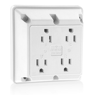 Product image for Receptacle 5-15R EHD QUAD duplex 15A 125V whi