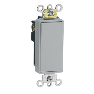Product image for LEVITON 5691-2GY SWITCH 15A 120V/ 277V DECOR PLUS ROCKER 1P COMMERCIAL GRADE GREY