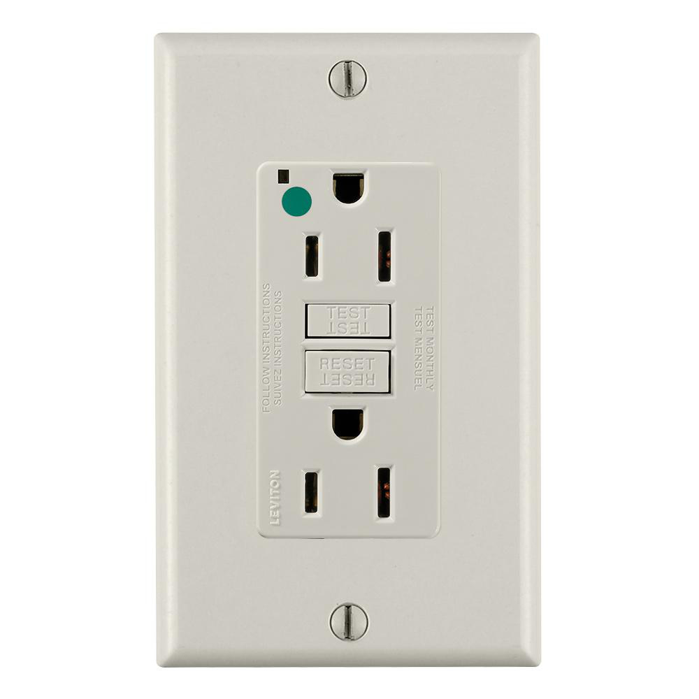 Product image for Receptacle GFCI hospital grade standard 15A 125V light almond