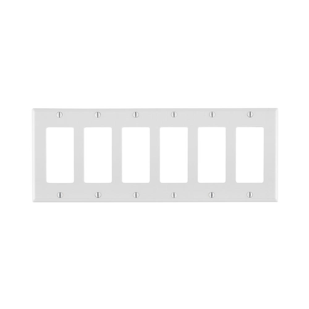 Product image for Wallplate Decora/gfci device mount 6-gang white