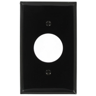 Product image for Wallplate standard 1-gang 1.4" receptacle thermoplastic black