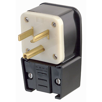 Product image for Plug ind grade straight nylon 2P3W 125V 30A ylw